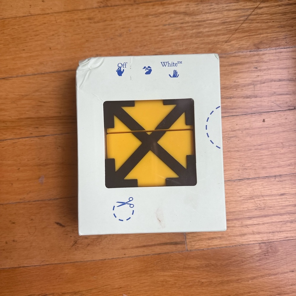 Off-White Arrow AirPods Case in Yellow and Black - Brand New in Box.